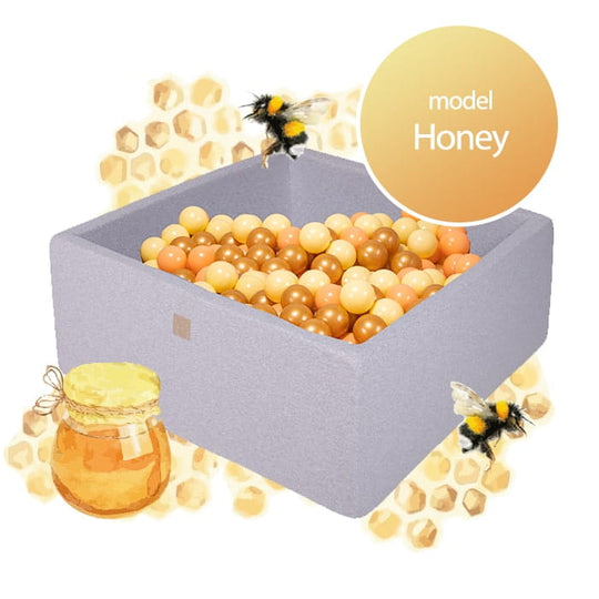 Honey Square Bällebad - Komplettset mit 300 Bällen