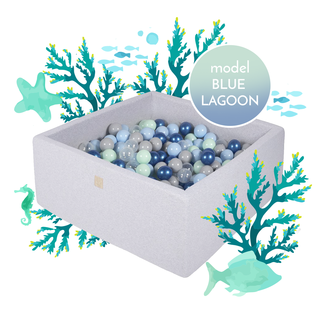 Blue Lagoon Square Bällebad – Komplettset mit 300 Bällen