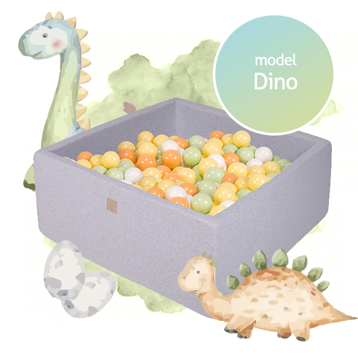 Dino Square Bällebad - Komplettset mit 300 Bällen