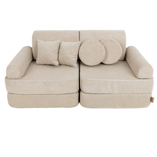 Taschensofa Plus Slimcord Ecru