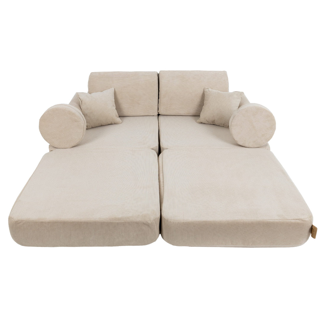 Taschensofa Plus Slimcord Ecru