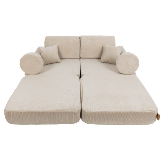 Taschensofa Plus Slimcord Ecru