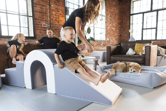 Softplay Stufen- & Rutschenbrücke mit Balanceset