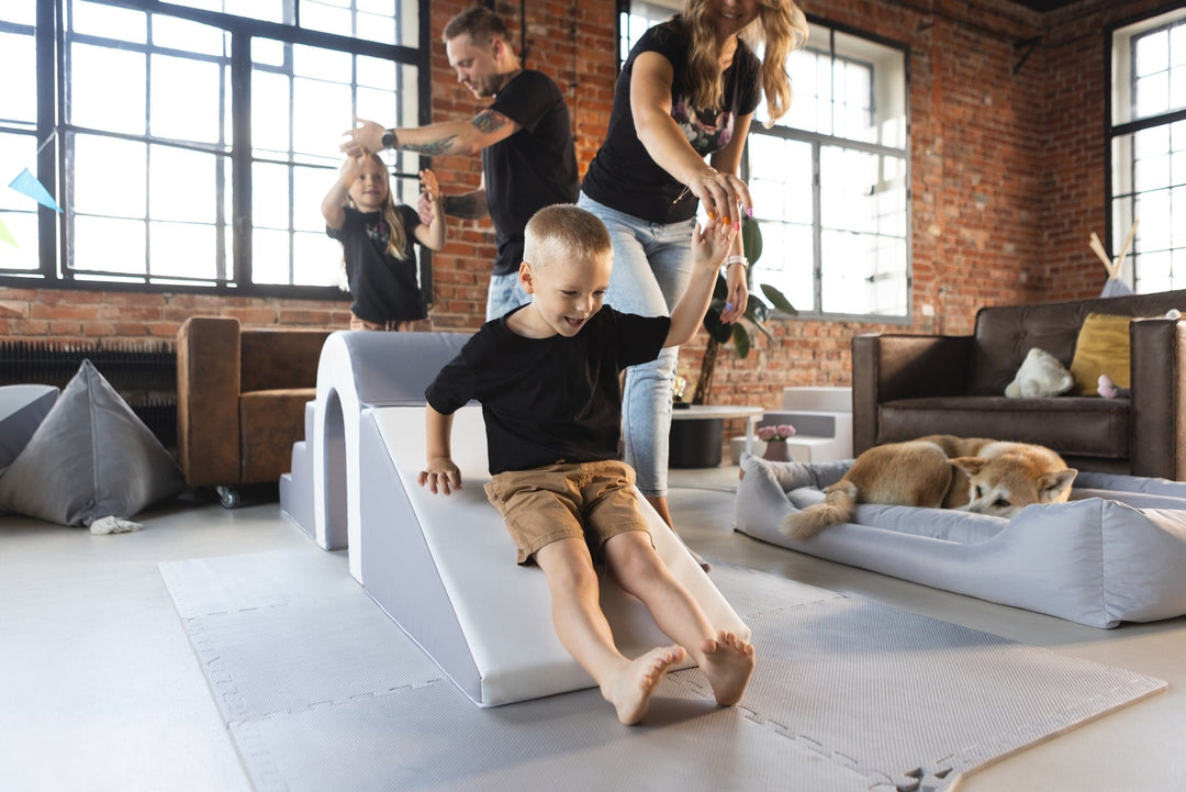 Softplay Stufen- & Rutschenbrücke mit Balanceset