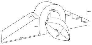 Softplay Stufen- & Rutschenbrücke mit Balanceset