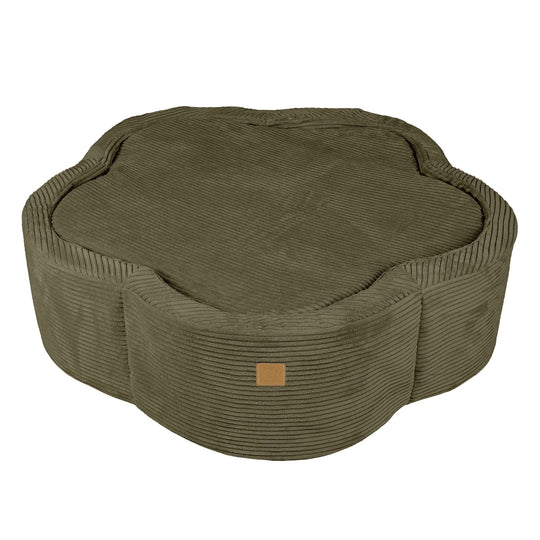 Ästhetisches Bällebad aus Schaumstoff mit Blumenmuster in Khaki