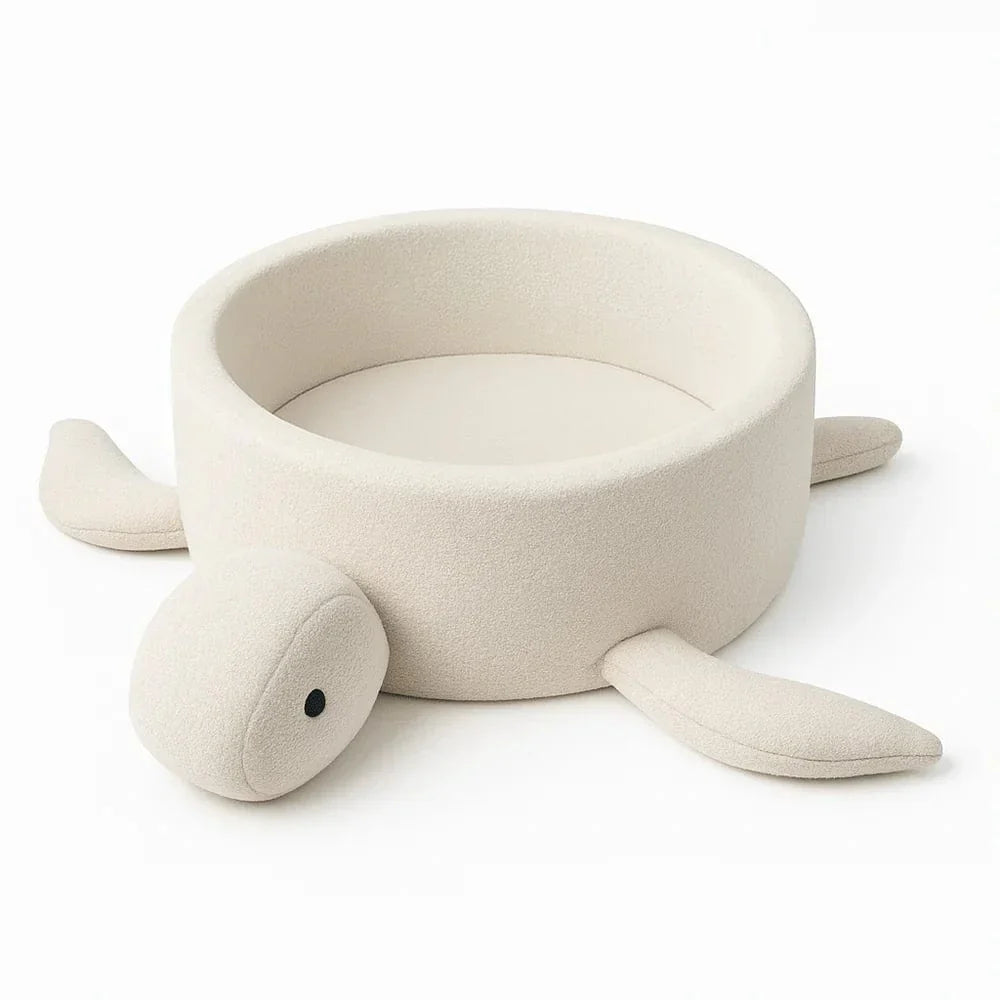Boucle Turtle Bällebad für Kinder - Cheesecake Cream Beige