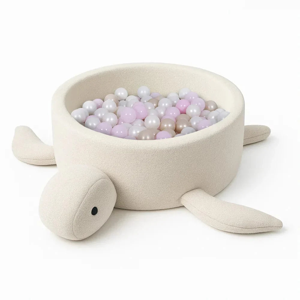 Boucle Turtle Bällebad für Kinder - Cheesecake Cream Beige
