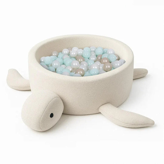 Boucle Turtle Bällebad für Kinder - Cheesecake Cream Beige