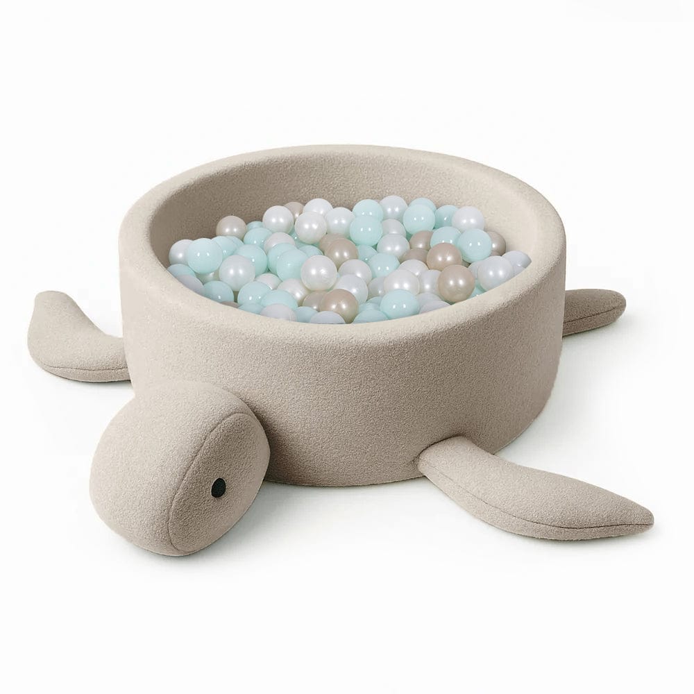 Boucle Turtle Bällebad für Kinder - Oat Biscuit Beige