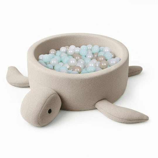 Boucle Turtle Bällebad für Kinder - Oat Biscuit Beige