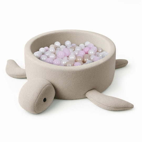 Boucle Turtle Bällebad für Kinder - Oat Biscuit Beige