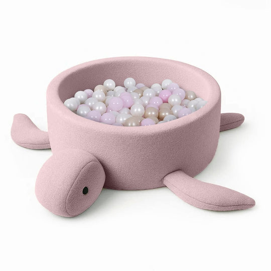 Boucle Turtle Bällebad für Kinder - Himbeerglasurrosa